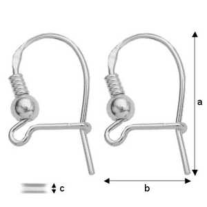Bigle zamknięte z kuleczką srebro próba 925 BZ 3
