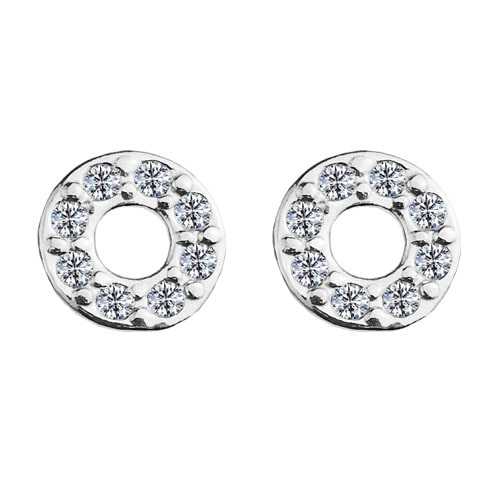  Sztyfty / kolczyki Kółeczka z kamieniami Swarovski, srebro 925