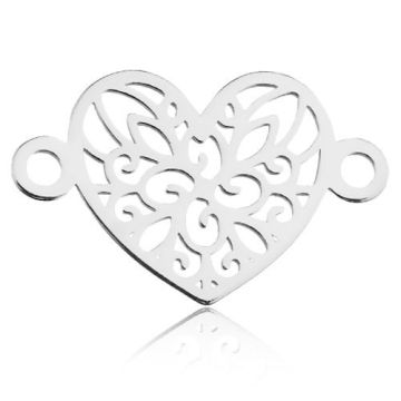 Łącznik ażurowy serduszko, srebro 925 BL 743 - 0,4 mm Łącznik ażurowy serduszko, srebro 925 BL 743 - 0,4 mm
