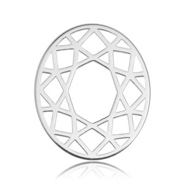 Zawieszka/łącznik ażurowy - Owal, srebro próby 925 BL 288 - 0,4 mm Zawieszka/łącznik ażurowy - Owal, srebro próby 925 BL 288 - 0,4 mm