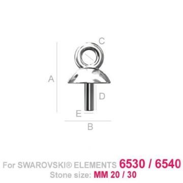 Kapturek do wklejania kamieni,  srebro próba 925 ODL-00040 Kapturek do wklejania kamieni,  srebro próba 925 ODL-00040