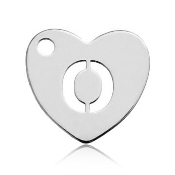 Zawieszka SERCE Z LITERĄ O, srebro 925 BL HEART O - 0,4 mm Zawieszka SERCE Z LITERĄ O, srebro 925 BL HEART O - 0,4 mm