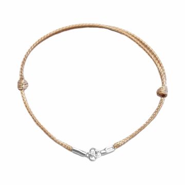 Baza do bransoletki sznurkowa ciemnobeżowa, srebro 925 11-22 CM Baza do bransoletki sznurkowa ciemnobeżowa, srebro 925 11-22 CM