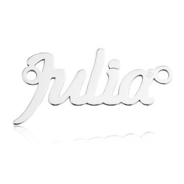 Zawieszka / Łącznik Imię Julia, srebro 925 BL JULIA - 0,4 mm Zawieszka / Łącznik Imię Julia, srebro 925 BL JULIA - 0,4 mm