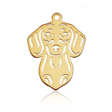 Zawieszka Pies Jamnik, złoto próby 585