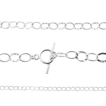 Bransoletka srebrna z zapięciem typu toggle, próba 925 FZRX07 18 CM Bransoletka srebrna z zapięciem typu toggle, próba 925 FZRX07 18 CM