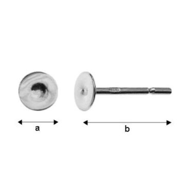 Sztyft baza do kolczyków srebro próba 925 GWP 3 Sztyft baza do kolczyków srebro próba 925 GWP 3