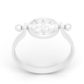 Pierścionek ozdobny - obrotowy z różą wiatrów i górami, srebro próby 925, R05 r.12 Pierścionek ozdobny - obrotowy z różą wiatrów i górami, srebro próby 925, R05 r.12