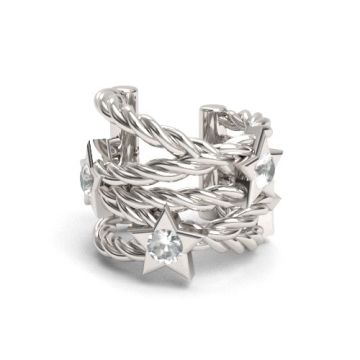 Ozdobna nausznica - z kamieniami Preciosa, srebro 925 NA 29 Ozdobna nausznica - z kamieniami Preciosa, srebro 925 NA 29