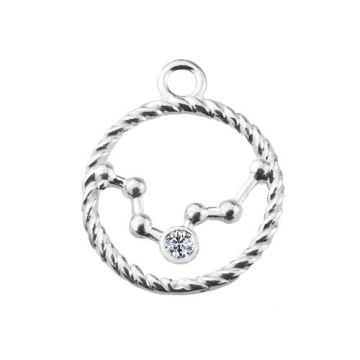 Zawieszka Ryby Znak Zodiaku / Konstelacja z kamieniem, srebro 925 S-CHARM 612 Zawieszka Ryby Znak Zodiaku / Konstelacja z kamieniem, srebro 925 S-CHARM 612