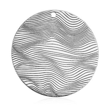 Zawieszka duża okrągła w linie, srebro 925 BL 701 - 0,4 mm Zawieszka duża okrągła w linie, srebro 925 BL 701 - 0,4 mm