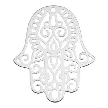 Duża zawieszka - ażurowa Ręka Fatimy / Hamsa, srebro próba 925 BIG BL 9 - 0,8 mm Duża zawieszka - ażurowa Ręka Fatimy / Hamsa, srebro próba 925 BIG BL 9 - 0,8 mm
