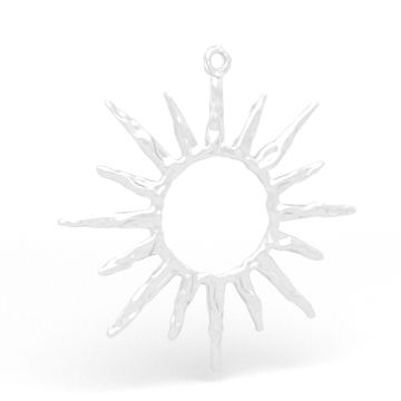 Zawieszka z falowaną powierzchnią w kształcie słońca, srebro próby925 S-CHARM 829