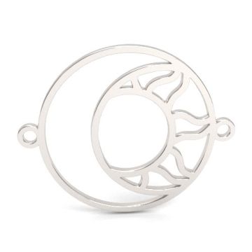 Łącznik ażurowy - Księżyc i słońce, srebro 925 BL 932 - 0,4 mm Łącznik ażurowy - Księżyc i słońce, srebro 925 BL 932 - 0,4 mm