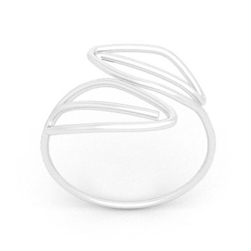 Pierścionek regulowany z liśćmi, srebro 925 D33 Pierścionek regulowany z liśćmi, srebro 925 D33