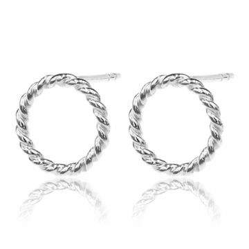 Ozdobne kolczyki kółka na sztyfcie, srebro próba 925 SZ 162 Ozdobne kolczyki kółka na sztyfcie, srebro próba 925 SZ 162