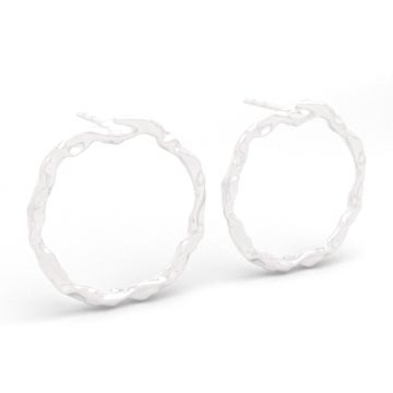 Kolczyki sztyfty w kształcie koła z falowaną powierzchnią, srebro 925, SZ 173 Kolczyki sztyfty w kształcie koła z falowaną powierzchnią, srebro 925, SZ 173