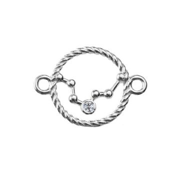 Łącznik znak zodiaku Ryby z kamieniem, srebro 925 S-CHARM 574 Łącznik znak zodiaku Ryby z kamieniem, srebro 925 S-CHARM 574