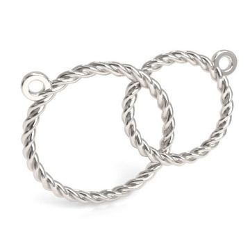 Łącznik dwie skręcone obręcze, srebro 925 S-CHARM 669 Łącznik dwie skręcone obręcze, srebro 925 S-CHARM 669