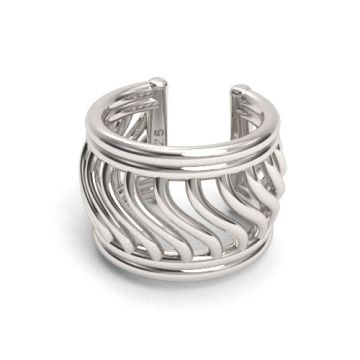 Ażurowa nausznica z dekoracyjnym wzorem, srebro 925 NA 18 Ażurowa nausznica z dekoracyjnym wzorem, srebro 925 NA 18