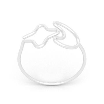 Pierścionek regulowany z gwiazdą i księżycem, srebro 925 D36 Pierścionek regulowany z gwiazdą i księżycem, srebro 925 D36