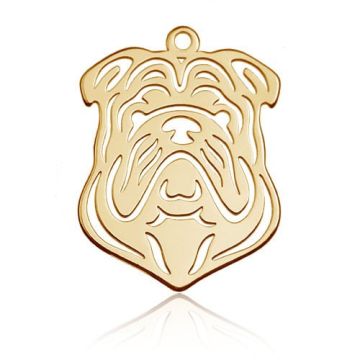Zawieszka Pies Buldog Angielski, złoto próby 585