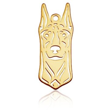 Zawieszka Pies Dobermann, złoto próby 585