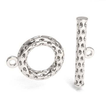 Ażurowe zapięcie typu toggle / kneblowe, srebro 925 Zam 12 Ażurowe zapięcie typu toggle / kneblowe, srebro 925 Zam 12