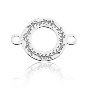 Łącznik Kółeczko z kwiatowym grawerem, srebro 925 BL 684 - 0,4 mm Łącznik Kółeczko z kwiatowym grawerem, srebro 925 BL 684 - 0,4 mm