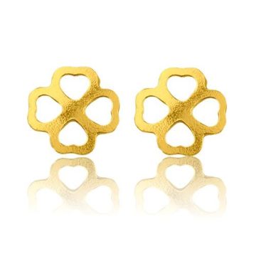 Sztyft baza do kolczyków Koniczynki, złoto próba 585 Sztyft baza do kolczyków Koniczynki, złoto próba 585