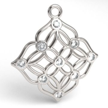 Zawieszka ażurowa z kamieniami, srebro 925 S-CHARM 692 Zawieszka ażurowa z kamieniami, srebro 925 S-CHARM 692