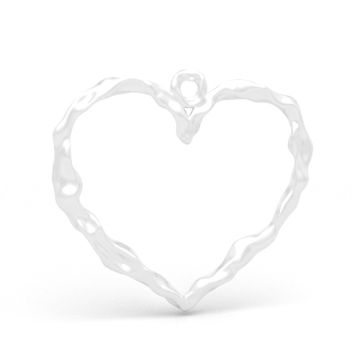 Zawieszka z falowaną powierzchnią o kształcie serca, srebro próby 925 S-CHARM 828
