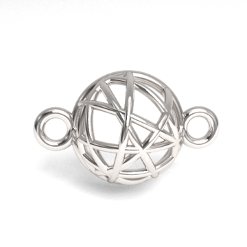 Łącznik Półkula ażurowa, srebro 925 S-CHARM 645 Łącznik Półkula ażurowa, srebro 925 S-CHARM 645