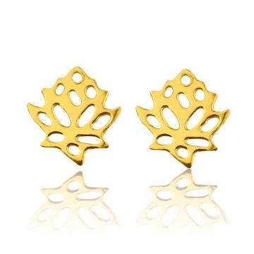 Sztyft baza do kolczyków Kwiat lotosu, złoto próba 585