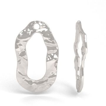 Zawieszka ozdobna owalna - gnieciona, falowana, srebro 925 S-CHARM 790 Zawieszka ozdobna owalna - gnieciona, falowana, srebro 925 S-CHARM 790