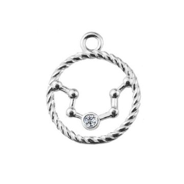 Zawieszka Wodnik Znak Zodiaku / Konstelacja z kamieniem, srebro 925 S-CHARM 611 Zawieszka Wodnik Znak Zodiaku / Konstelacja z kamieniem, srebro 925 S-CHARM 611