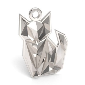 Zawieszka ozdobna lis/kot origami, srebro 925 S-CHARM 681 Zawieszka ozdobna lis/kot origami, srebro 925 S-CHARM 681