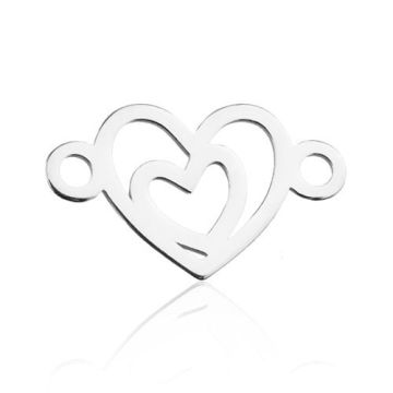 Łącznik Podwójne serduszka, srebro 925 BL 764 - 0,4 mm Łącznik Podwójne serduszka, srebro 925 BL 764 - 0,4 mm