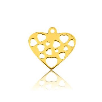 Blaszka ażurowa Serce, złoto próba 585