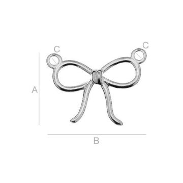 Łącznik Kokardka, srebro próba 925 ODL-00007 Łącznik Kokardka, srebro próba 925 ODL-00007