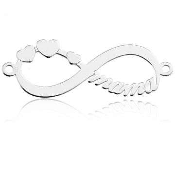 Łącznik Mama - znak nieskończoności, srebro 925 BL 775 - 0,4 mm Łącznik Mama - znak nieskończoności, srebro 925 BL 775 - 0,4 mm