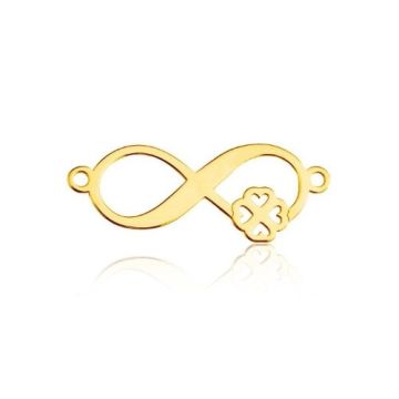 Łącznik Znak Nieskończoności z koniczyną, złoto próby 585  Łącznik Znak Nieskończoności z koniczyną, złoto próby 585