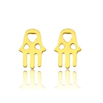 Sztyft baza do kolczyków Ręka Fatimy, złoto próba 585