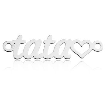 Łącznik Tata z serduszkiem, srebro 925 BL 772 - 0,4 mm Łącznik Tata z serduszkiem, srebro 925 BL 772 - 0,4 mm