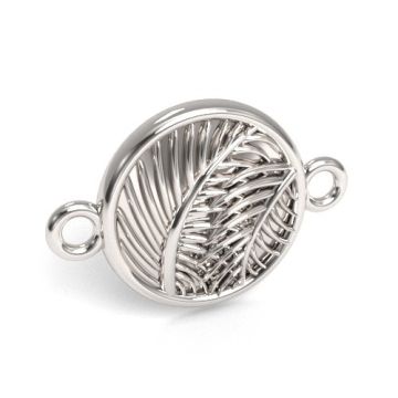 Łącznik Kółeczko z listkami, srebro 925 S-CHARM 651 Łącznik Kółeczko z listkami, srebro 925 S-CHARM 651