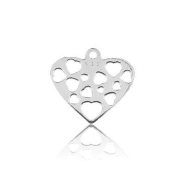 Blaszka ażurowa Serce, srebro próba 925 BL 106 - 0,4 mm
