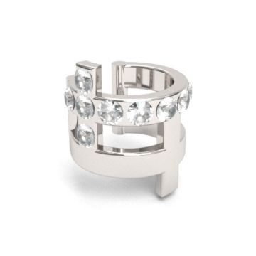 Ozdobna nausznica z kryształkami i krzyżem, krzyżykiem, srebro 925 NA 25 Ozdobna nausznica z kryształkami i krzyżem, krzyżykiem, srebro 925 NA 25