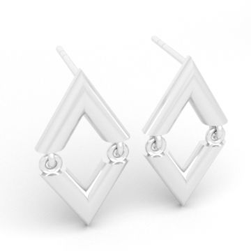 Kolczyki na sztyfcie, w kształcie rombu - ruchome, srebro próba 925 SZ 171 Kolczyki na sztyfcie, w kształcie rombu - ruchome, srebro próba 925 SZ 171