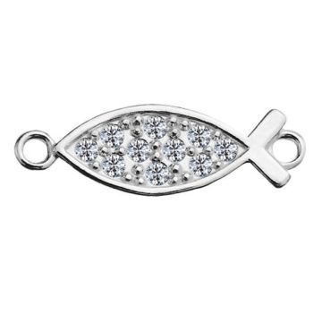 Łącznik / Zawieszka Ryba z kamieniami, srebro 925 S-CHARM 417 Łącznik / Zawieszka Ryba z kamieniami, srebro 925 S-CHARM 417