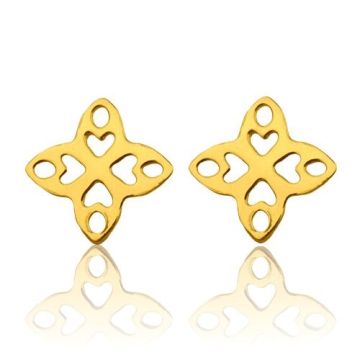 Sztyft baza do kolczyków Ażurowy wzór, złoto próba 585 Sztyft baza do kolczyków Ażurowy wzór, złoto próba 585